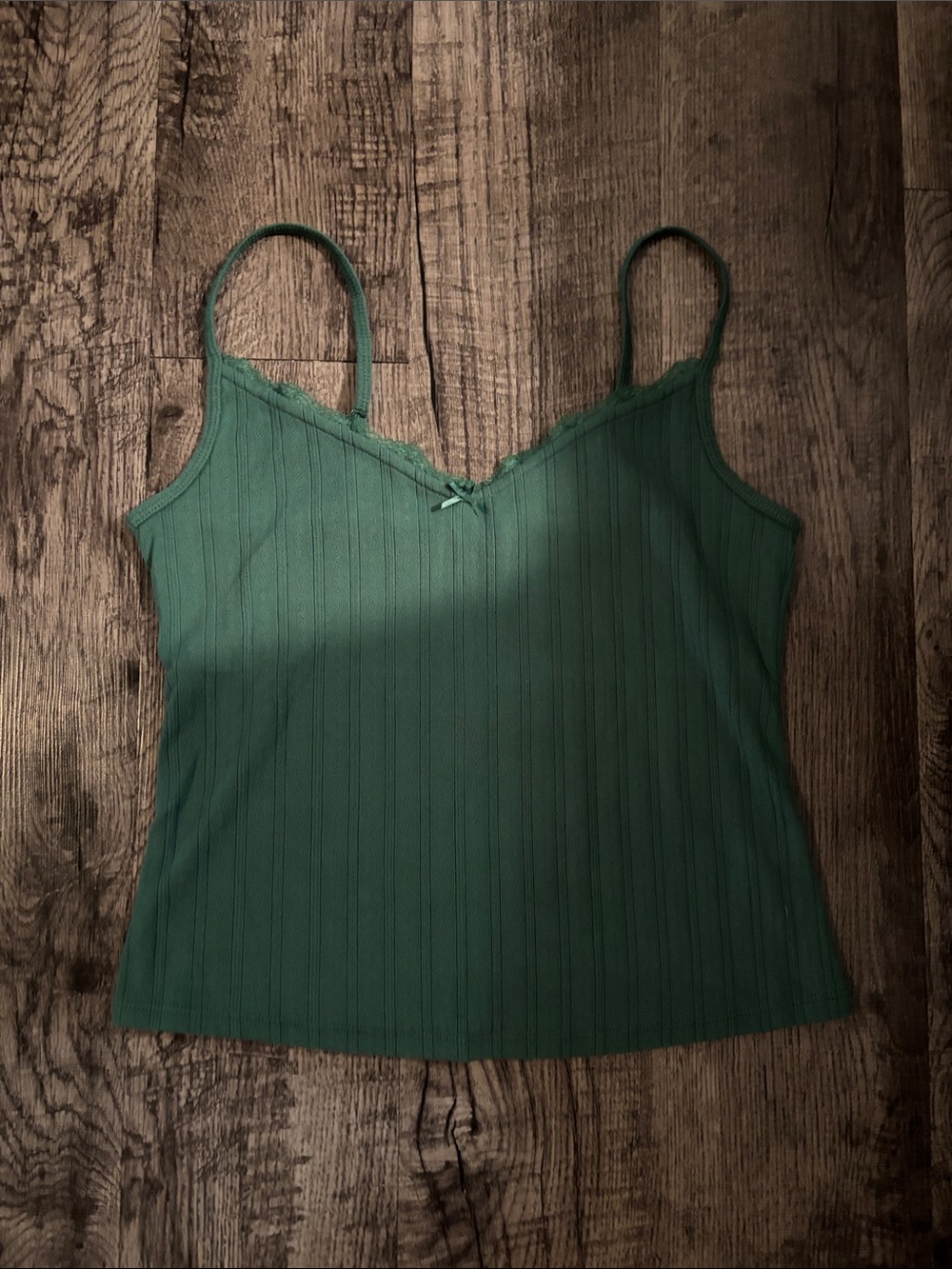 Abercrombie & Fitch Lace-Trim  Pajama Cami - Green - Size Medium